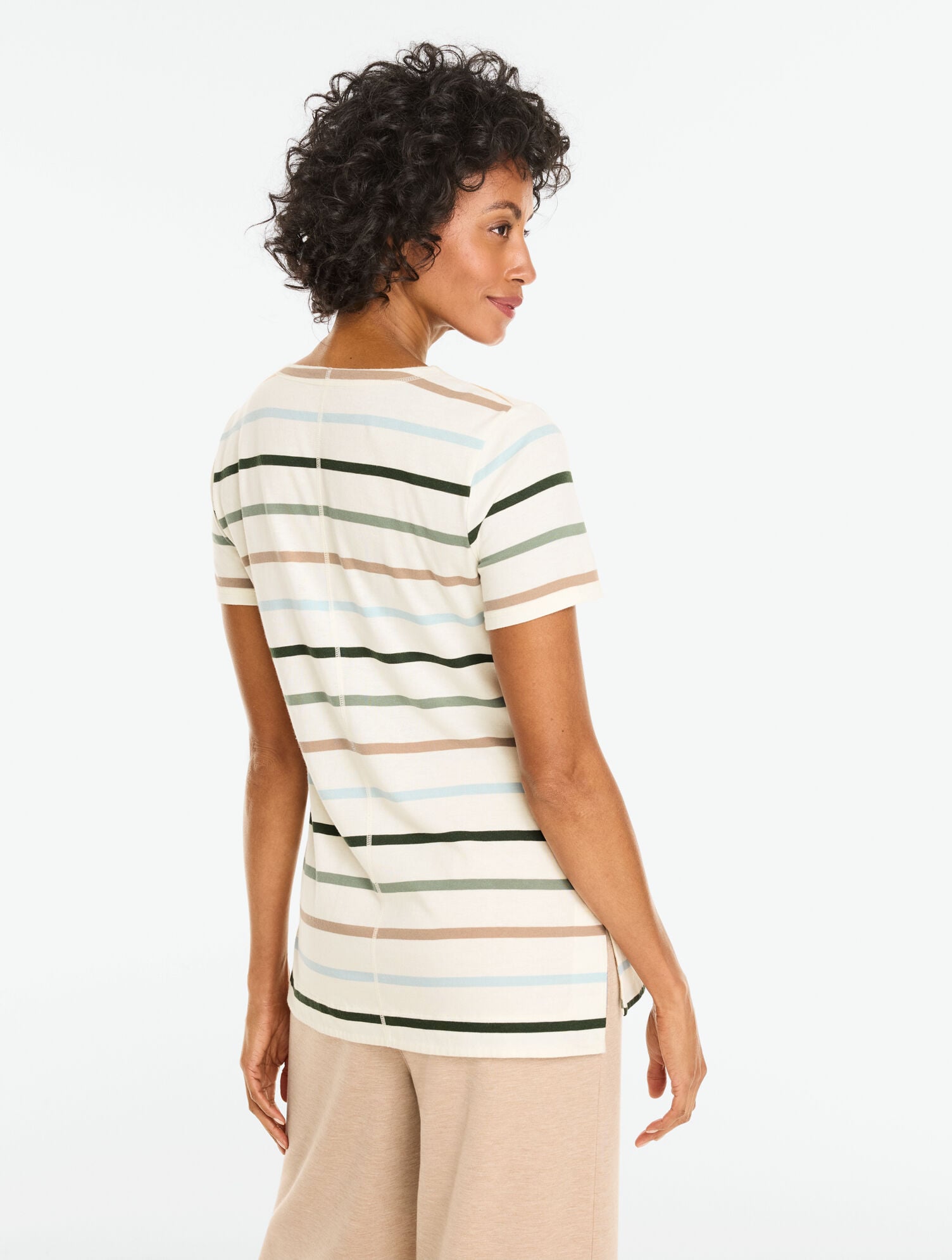 Supersoft Jersey Short Sleeve Crewneck Tee - Earth Stripe