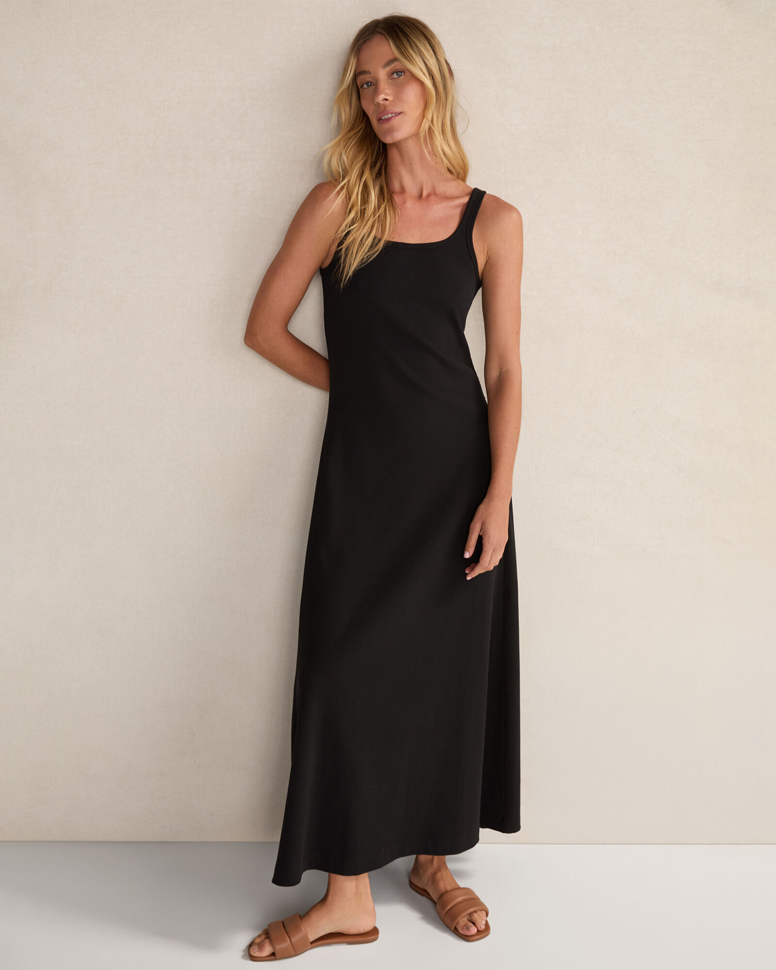 Organic Cotton Rib Knit Maxi Dress