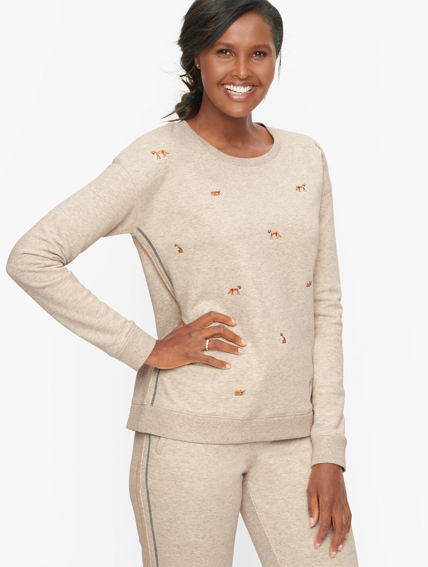 Classic Terry Embroidered Sweatshirt | Talbots