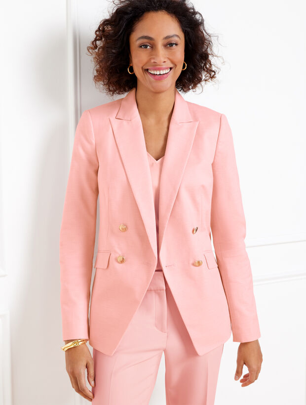 Textured Double Breasted Blazer