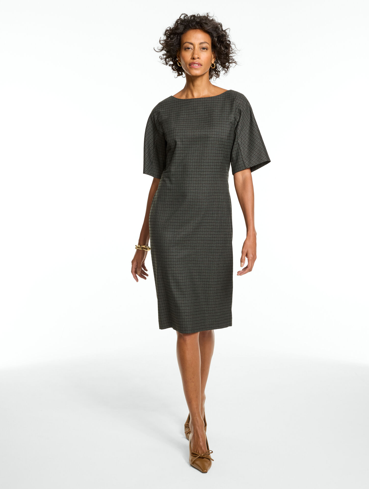 Dolman Sleeve Dress - Tomber Check