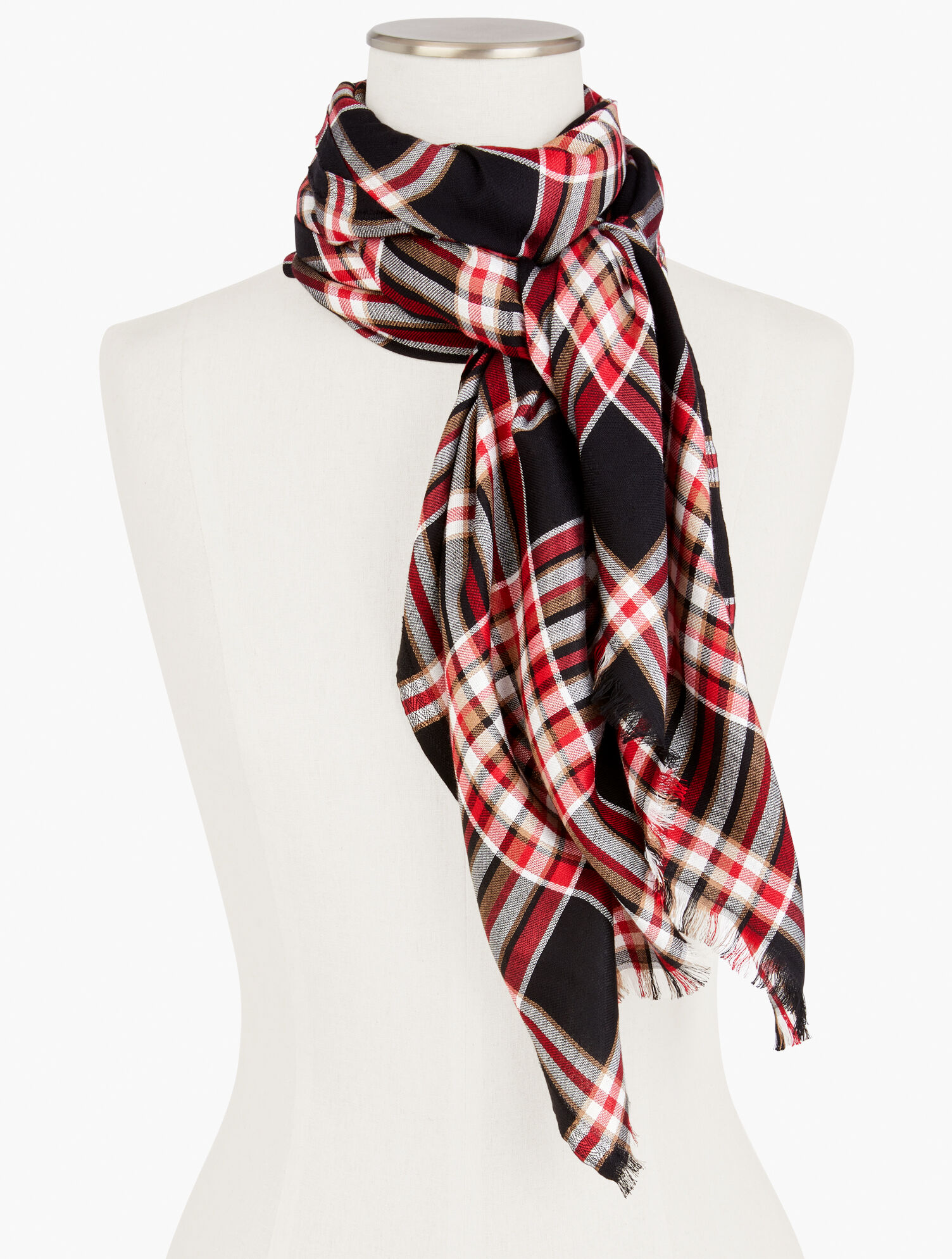 Chestnut Plaid Oblong Scarf | Talbots