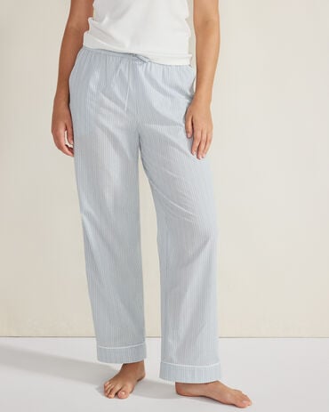 Organic Cotton Poplin Striped Pajama Pants