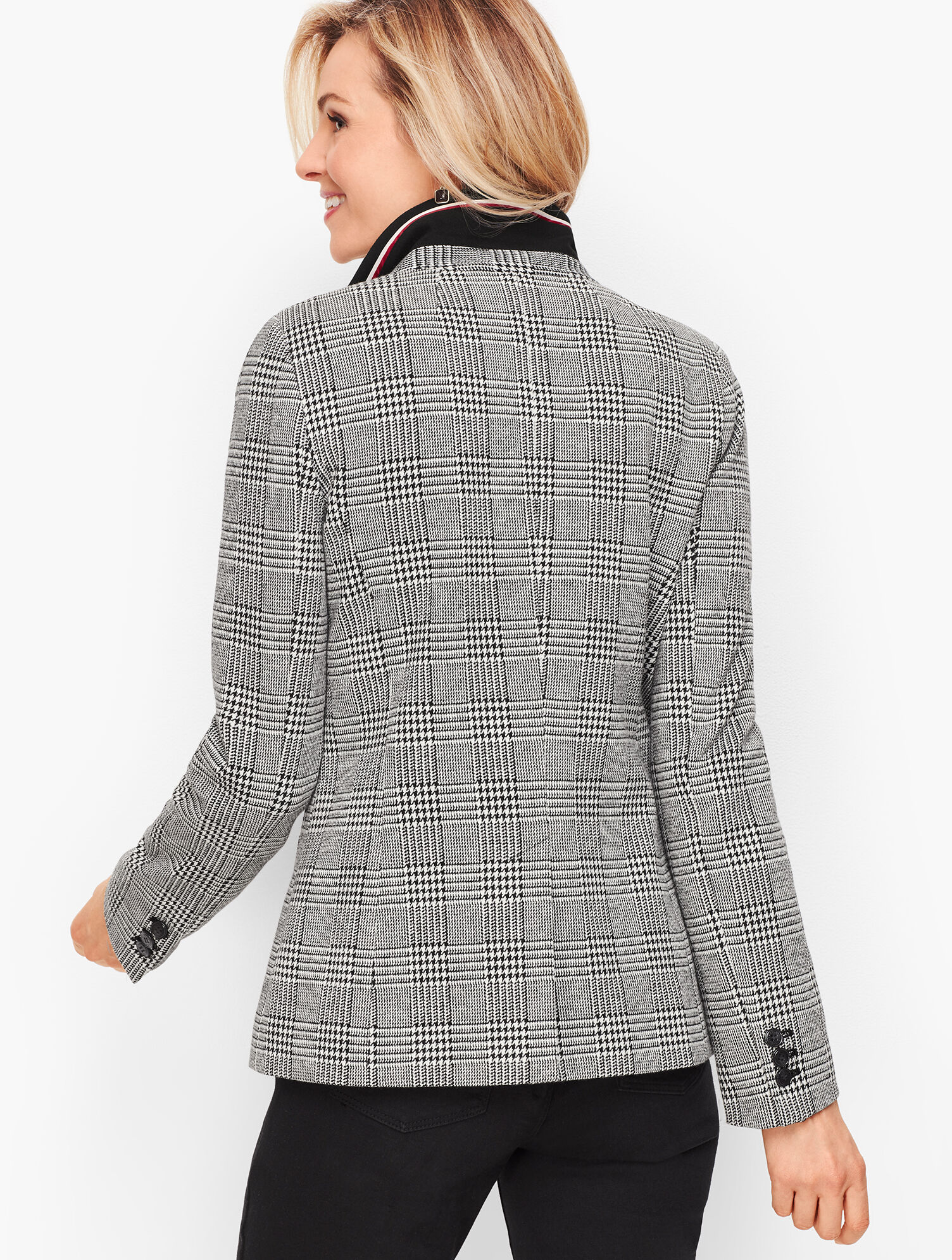 Aberdeen Knit Blazer - Glen Plaid Ponte