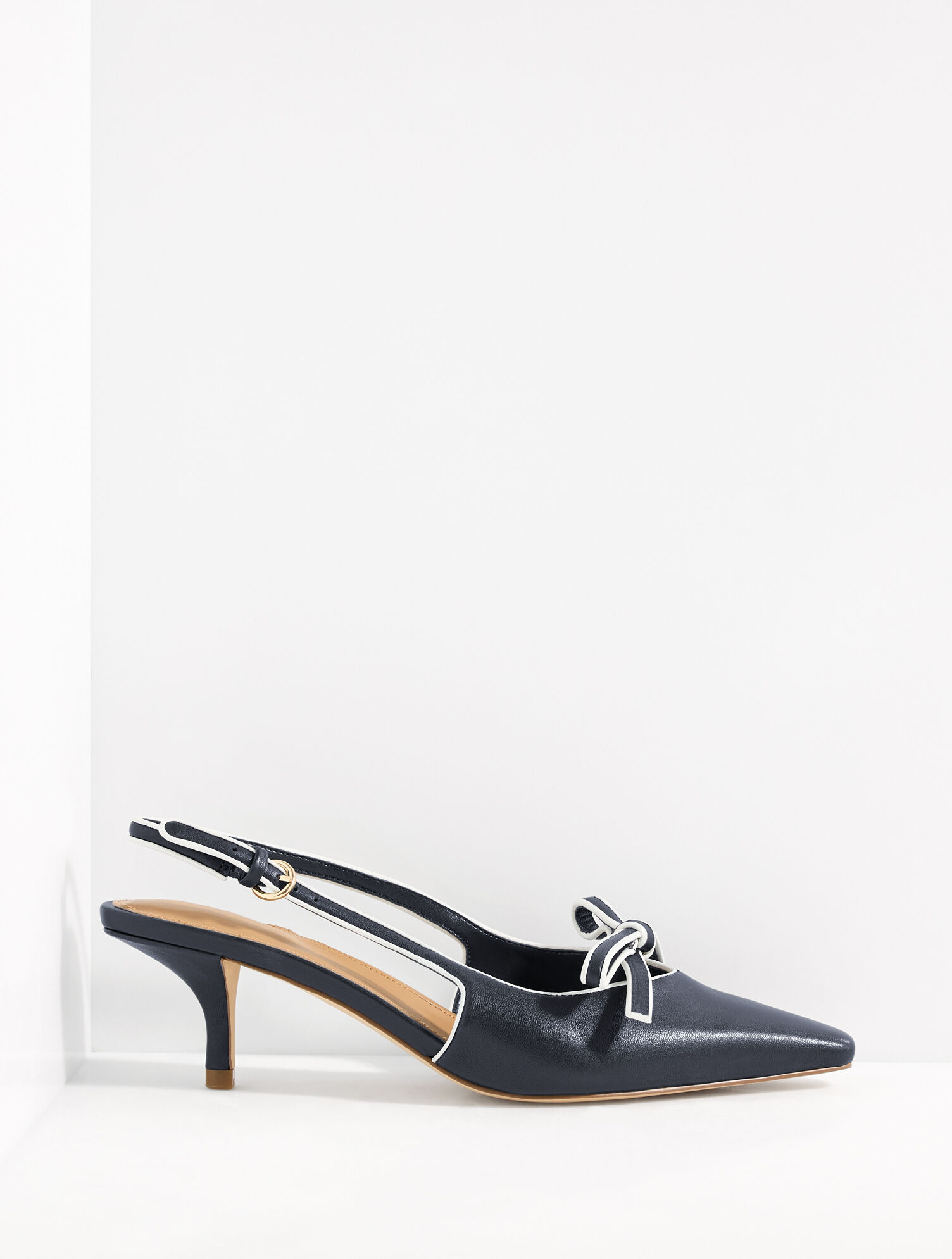 Maren Slingback Nappa Kitten Heel Pumps - thumbnail 3