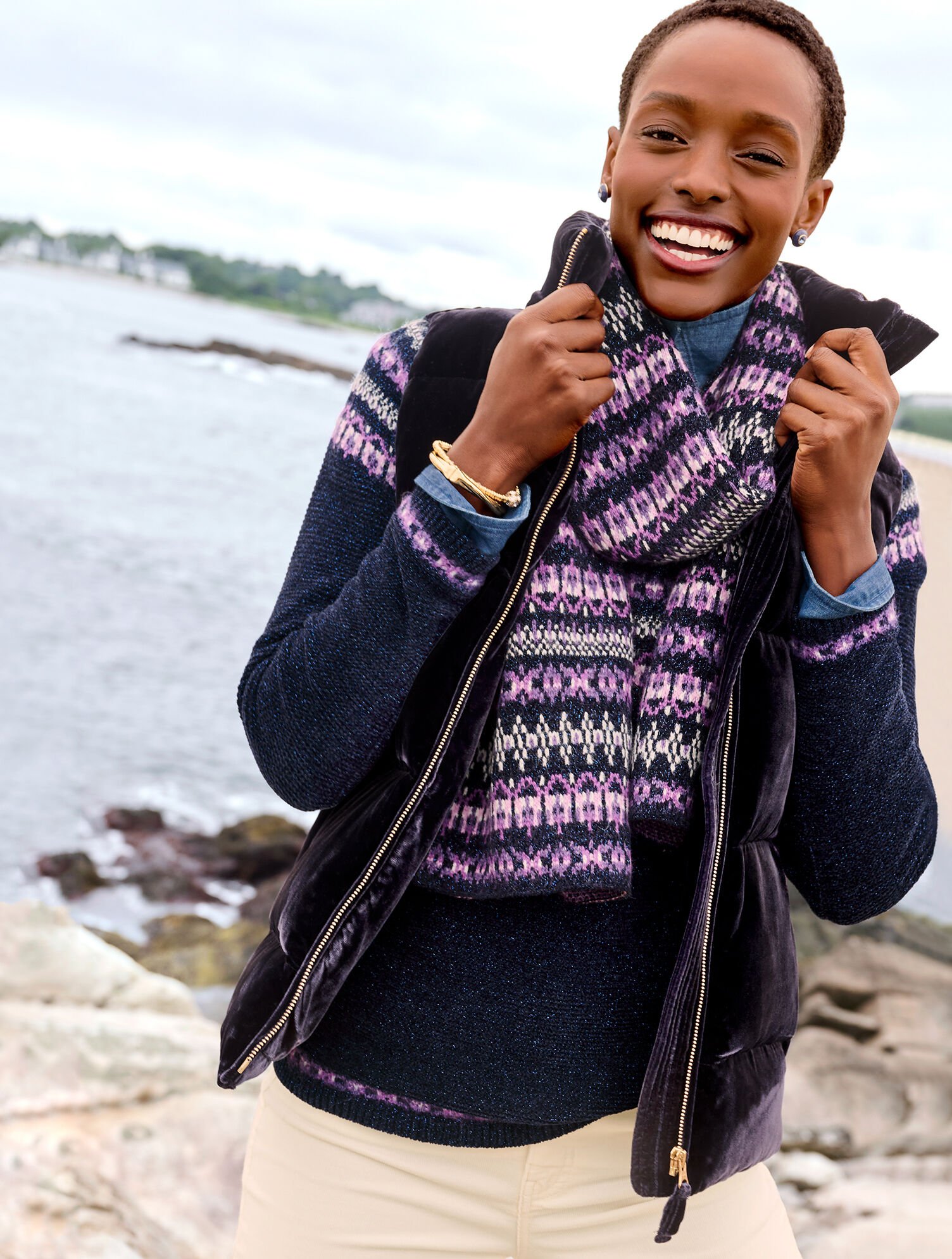 Effortless Velvet Down Puffer Vest | Talbots