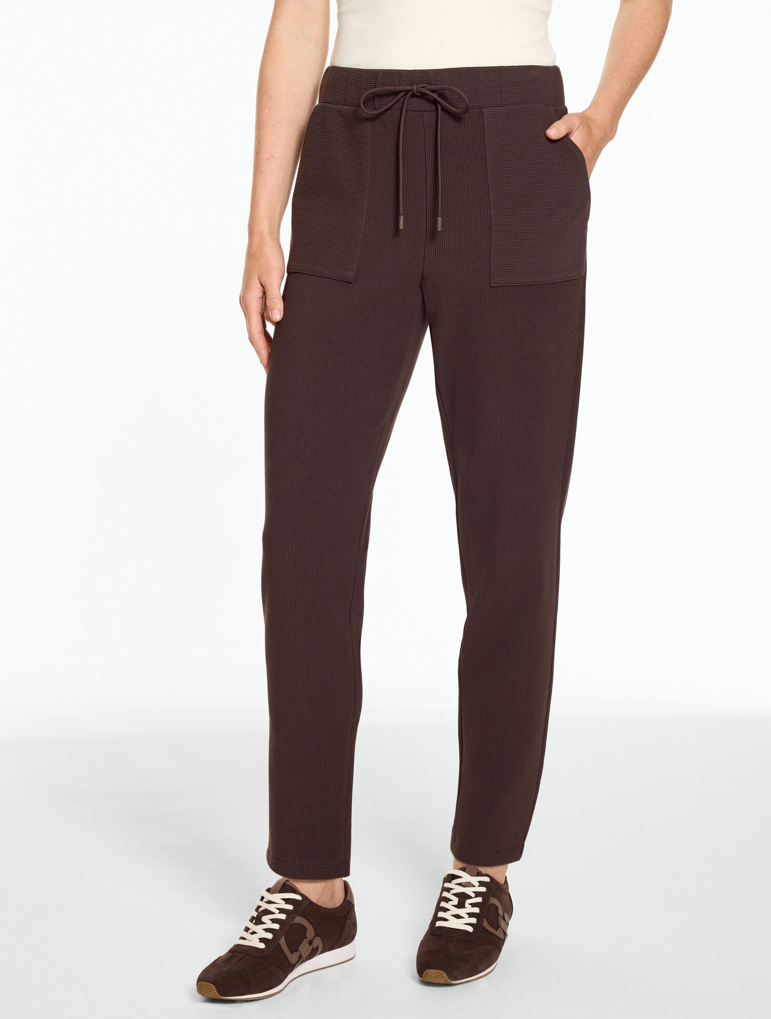 Ottoman Rib Tapered Leg Pants