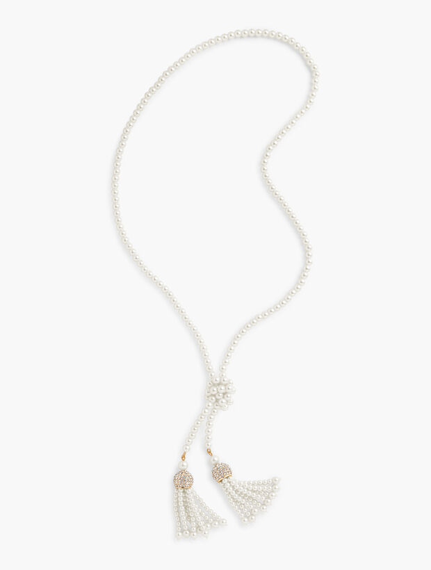 Double Tassel Pearl Necklace