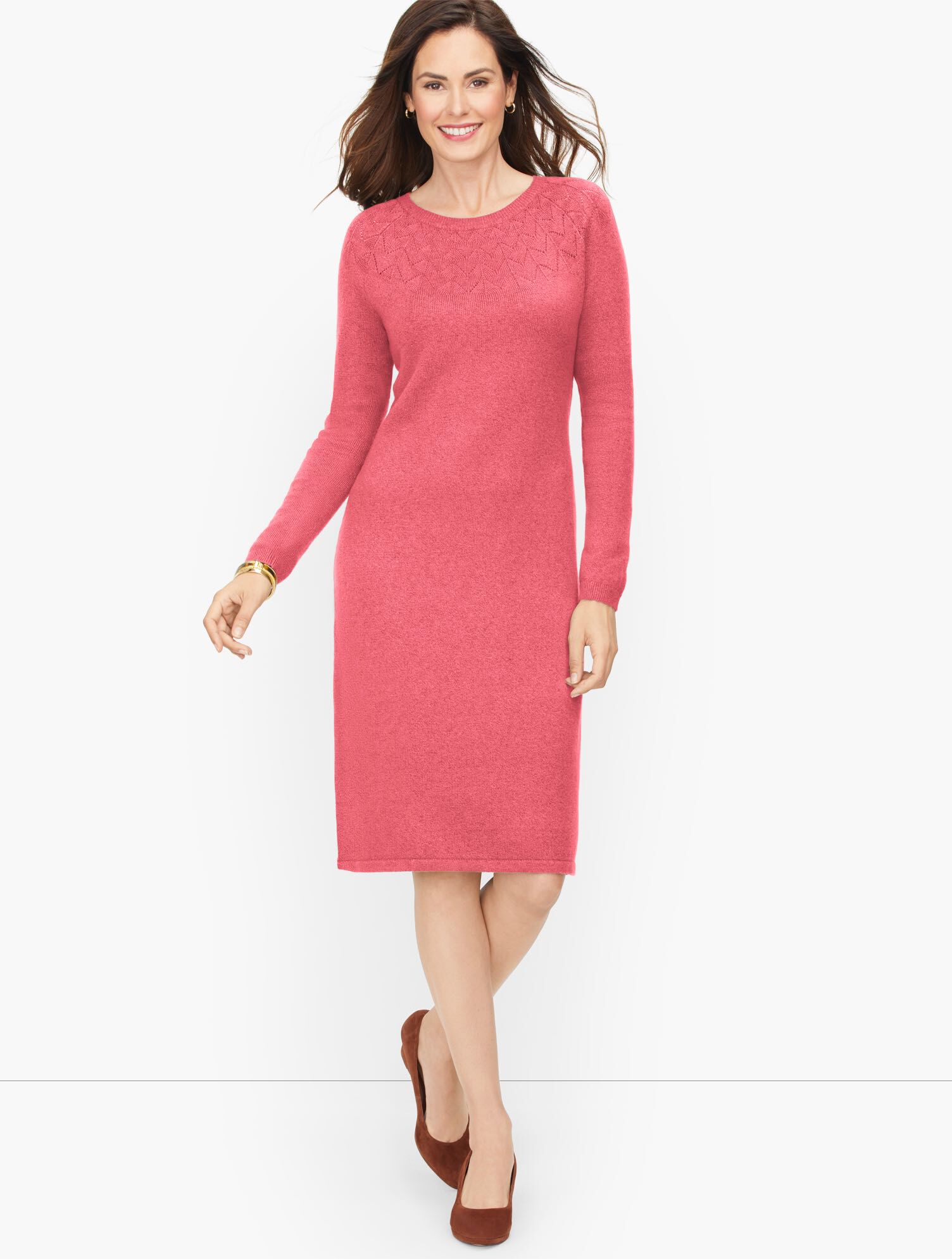 Pointelle Detail Sweater Dress | Talbots