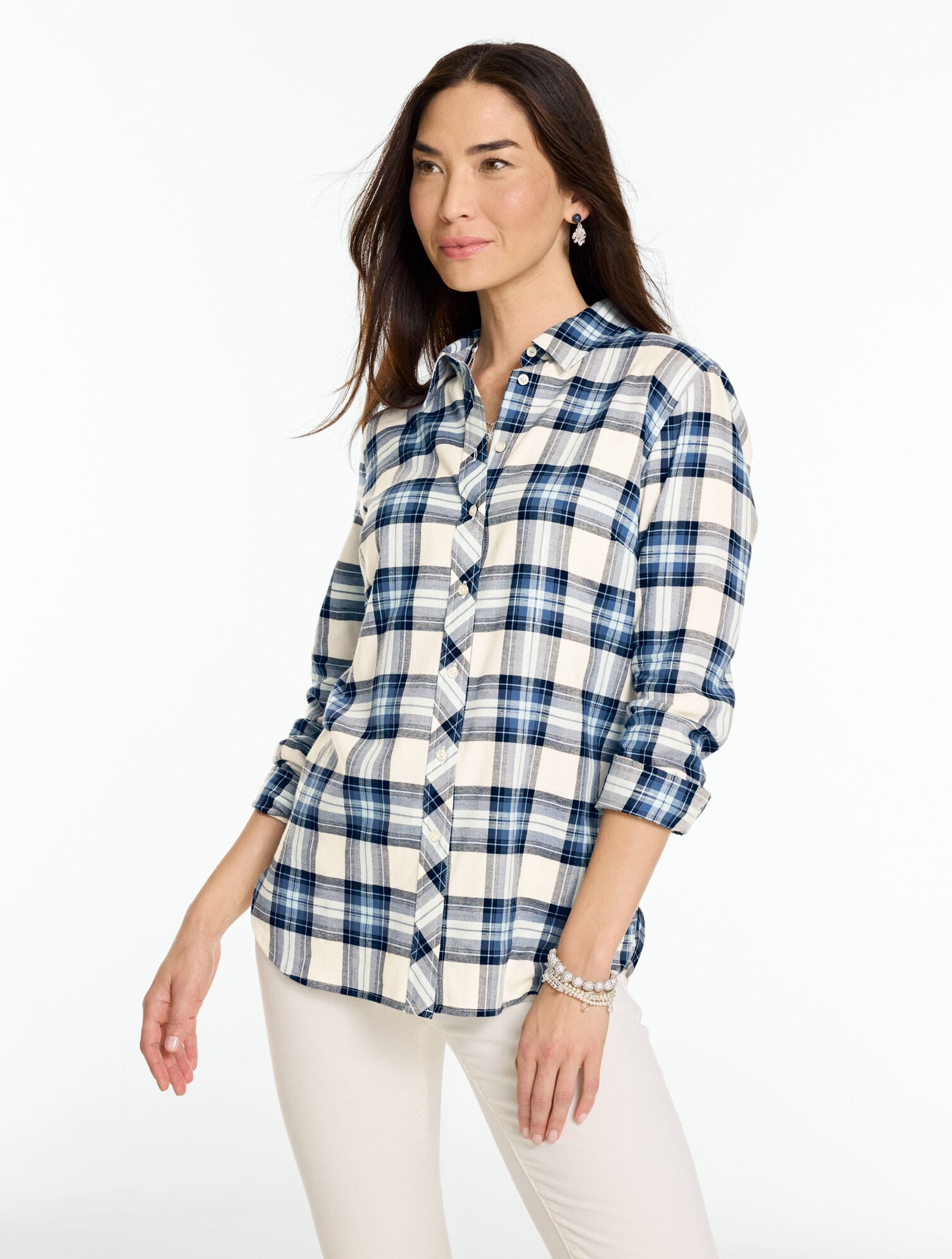 Metallic Flannel Modern Classic Shirt - Charming Plaid