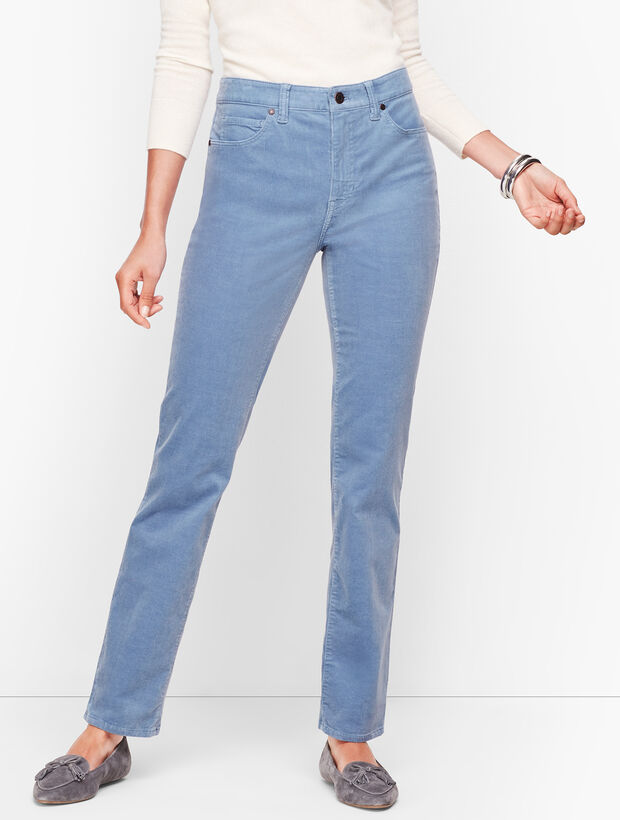 Stretch Corduroy Straight Leg Pants