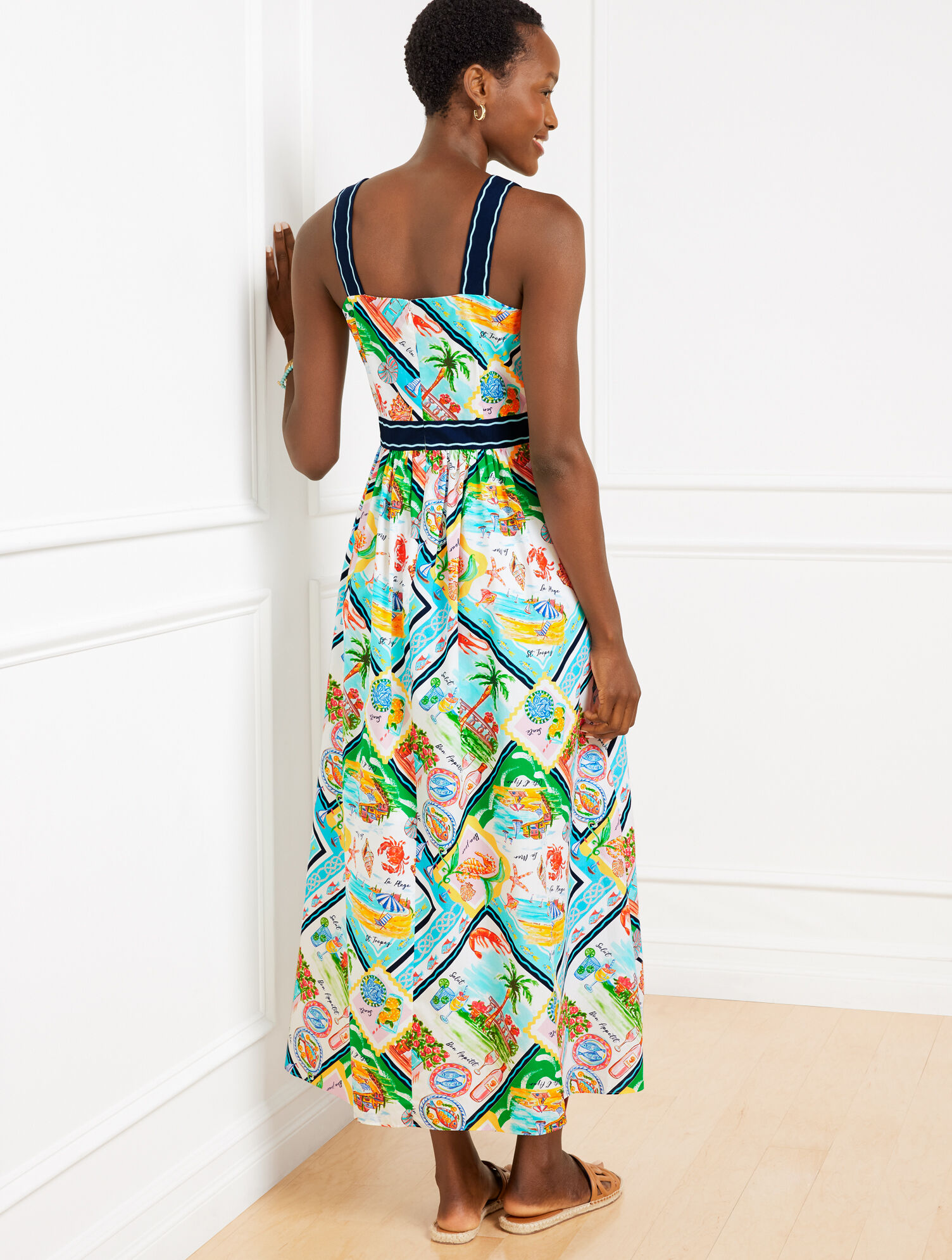 Modern Poplin Fit &amp; Flare Dress - Summer Vista