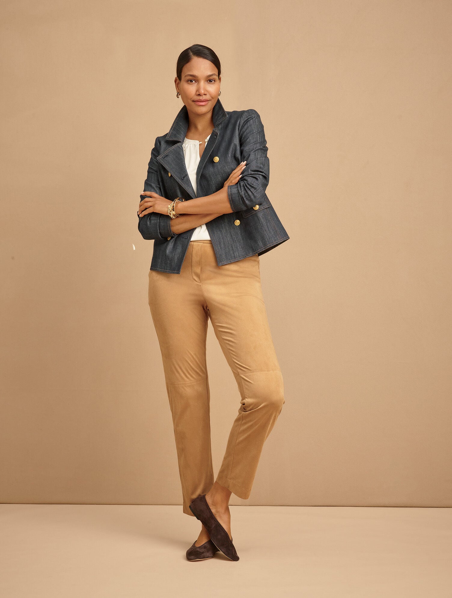 Soft Satin Charmeuse Split Neck Top - Colors