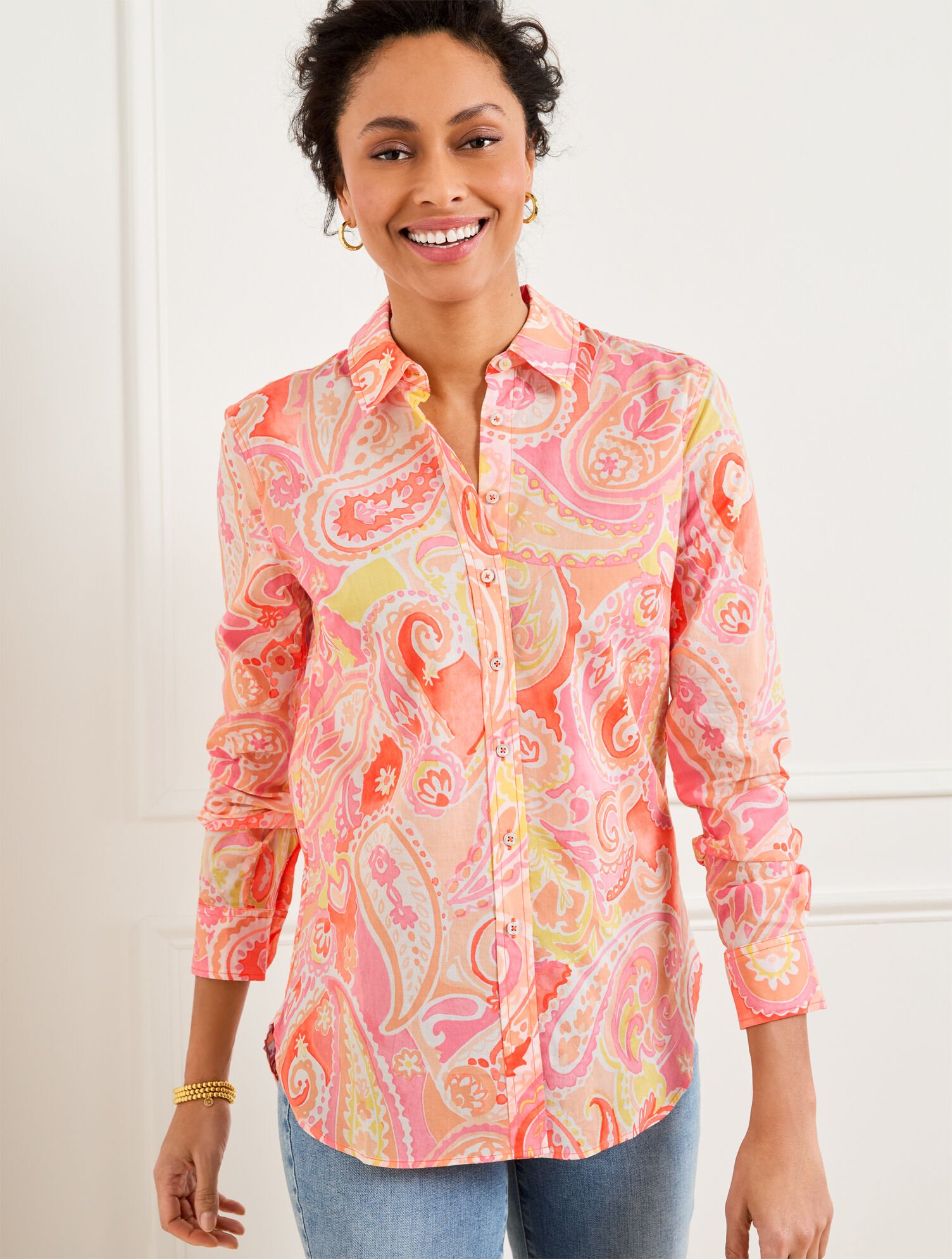 Modern Classic Shirt Vibrant Paisley Talbots