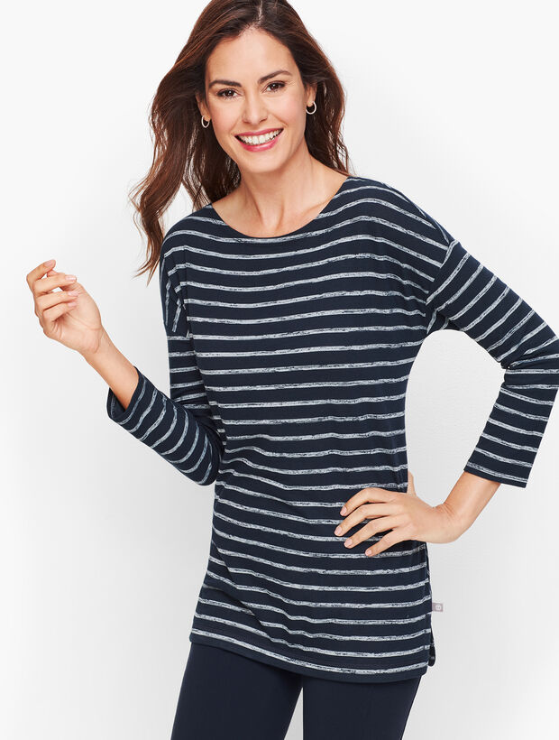 Mixed Stripe Dolman Top