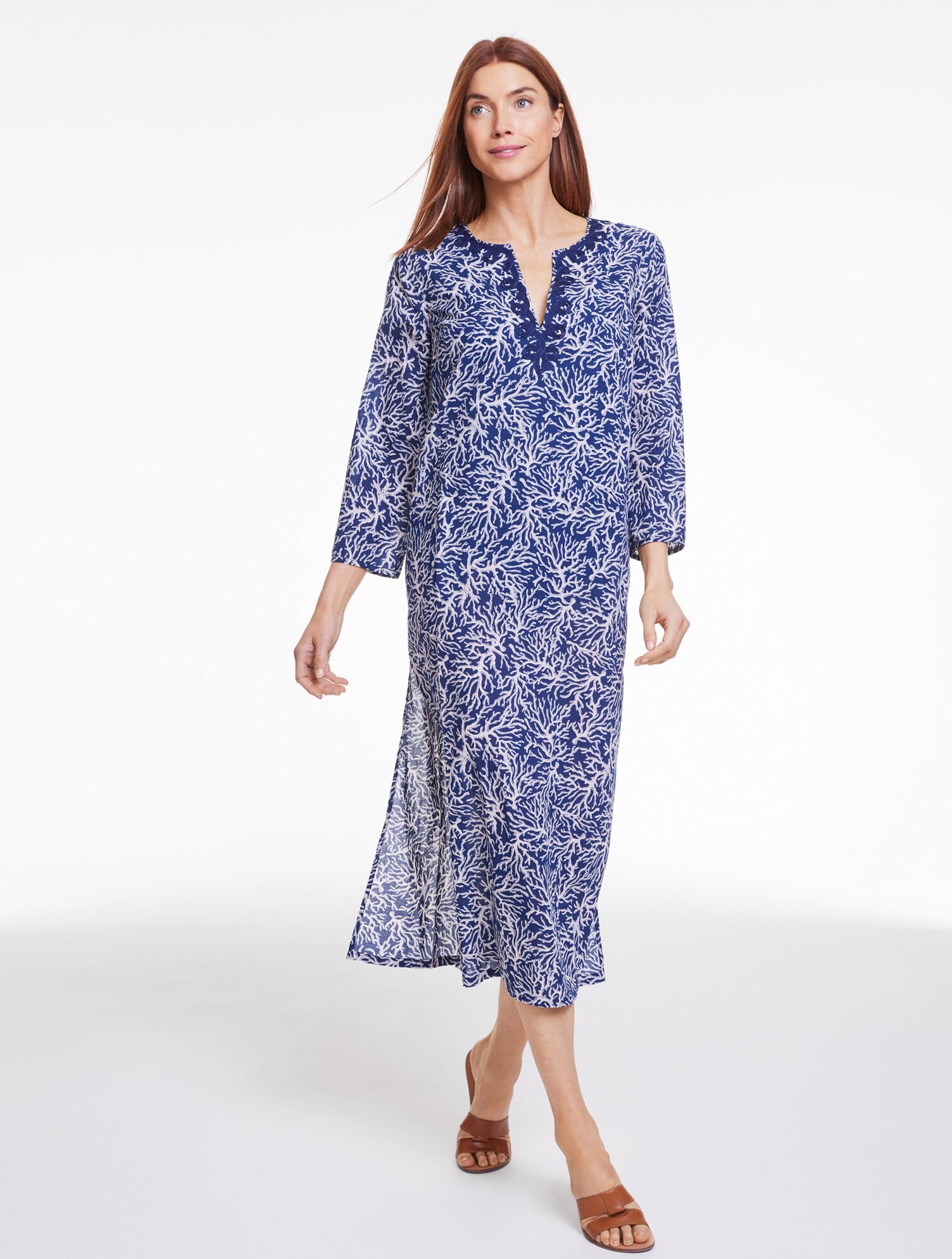 Aqua Club Maxi Caftan Cover-Up