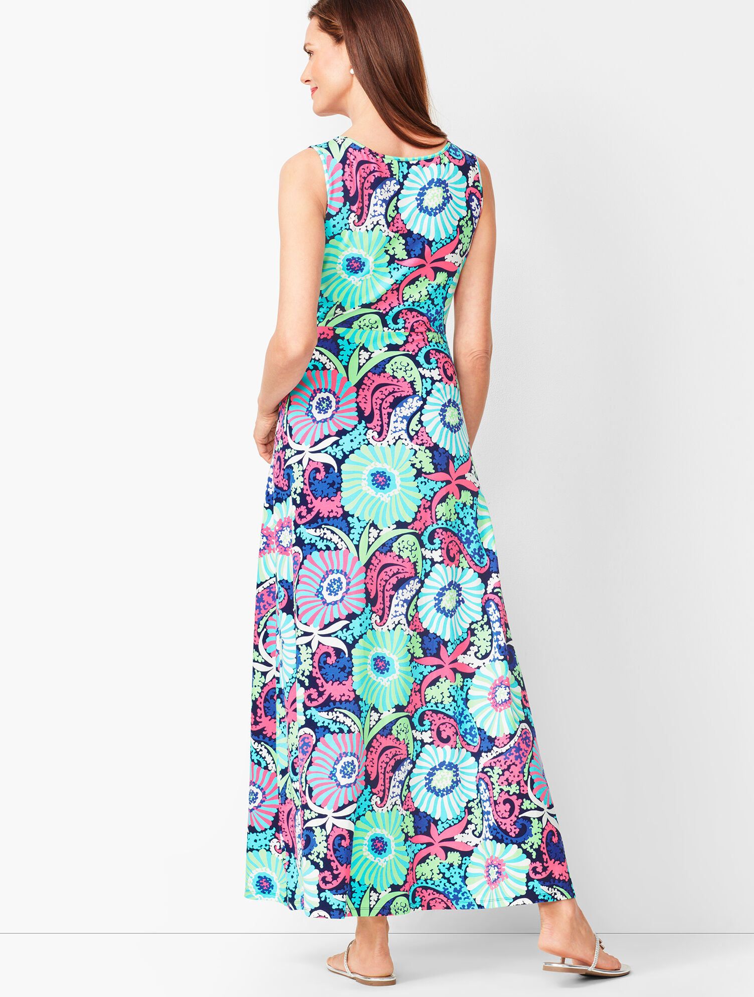Filigree Floral Jersey Maxi Dress