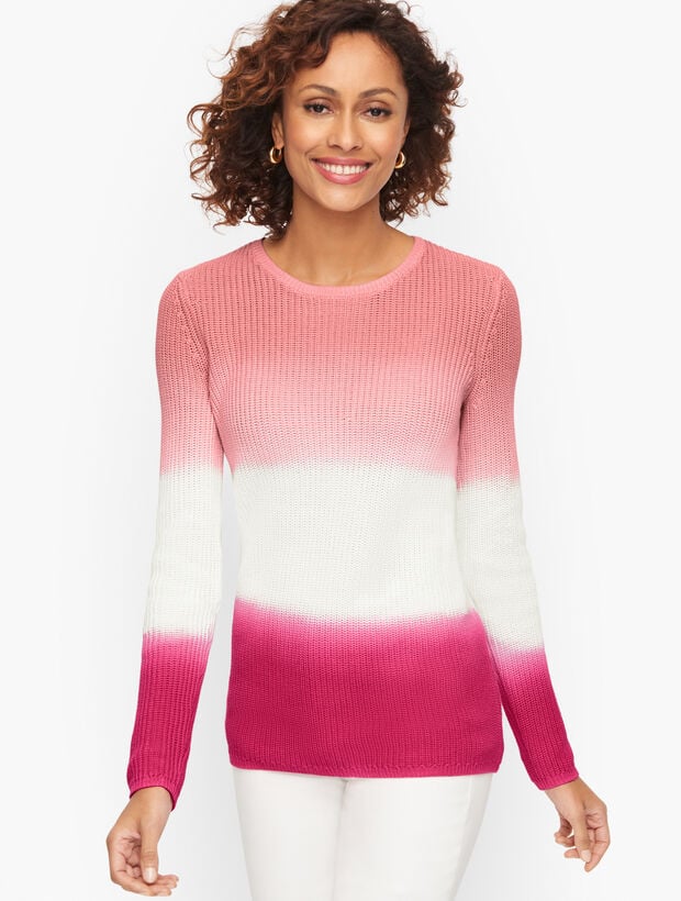 Shaker Stitch Sweater - Ombré Dip Dye