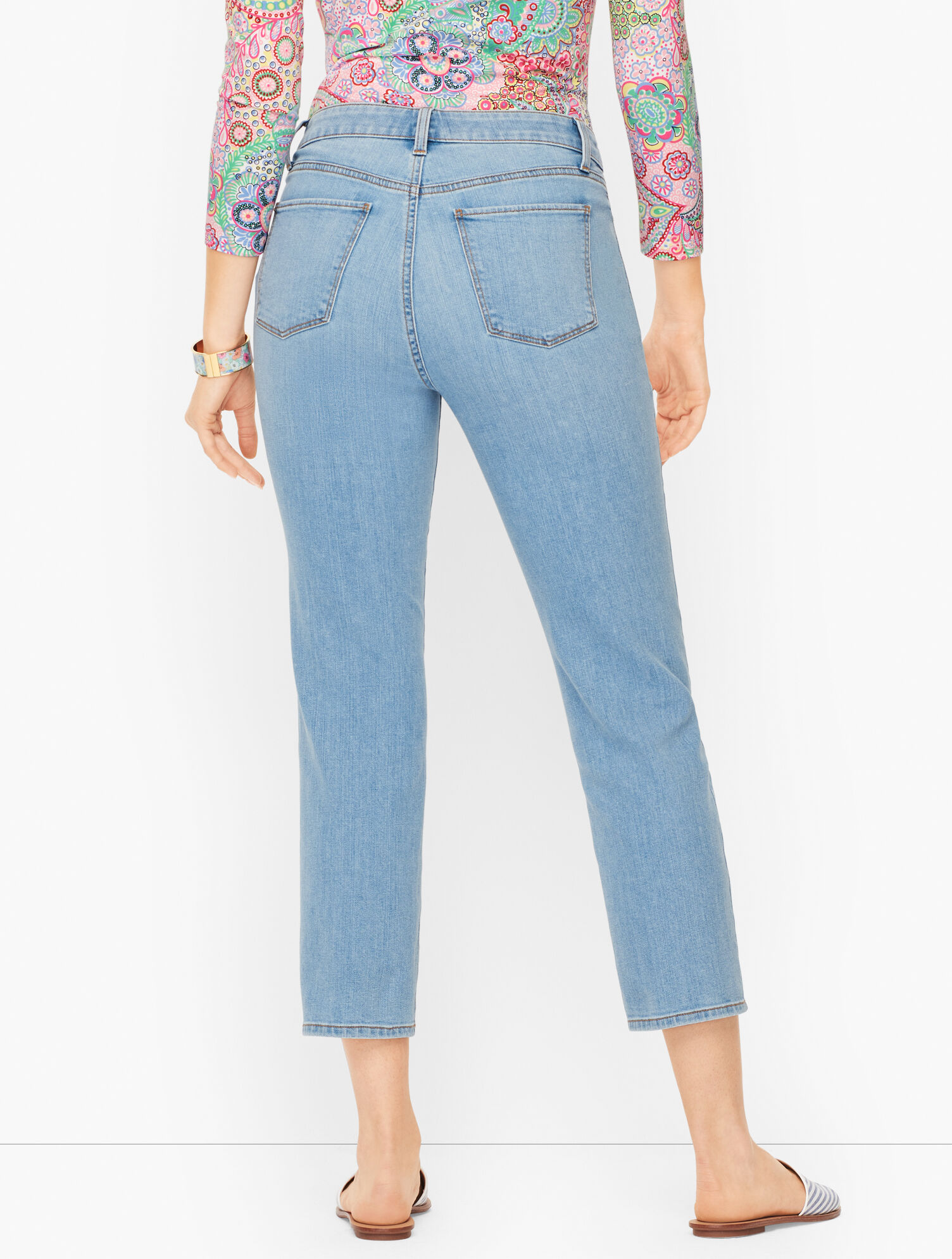 Straight Leg Crop Jeans - Anchor Wash