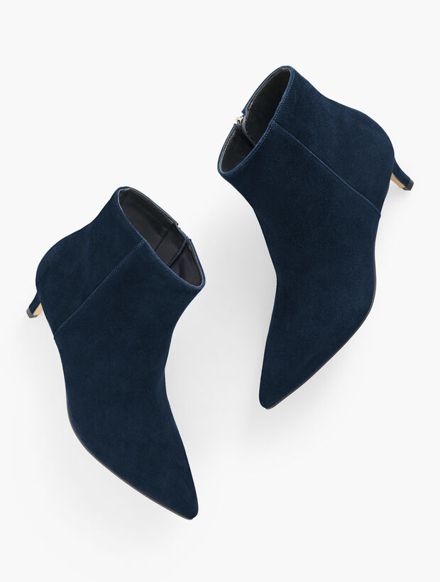 Kitten Heel Suede Booties