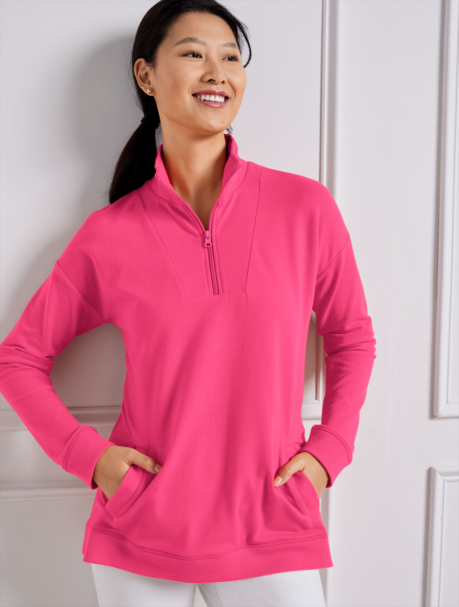 Soft Wash Terry Half Zip Pullover | Talbots