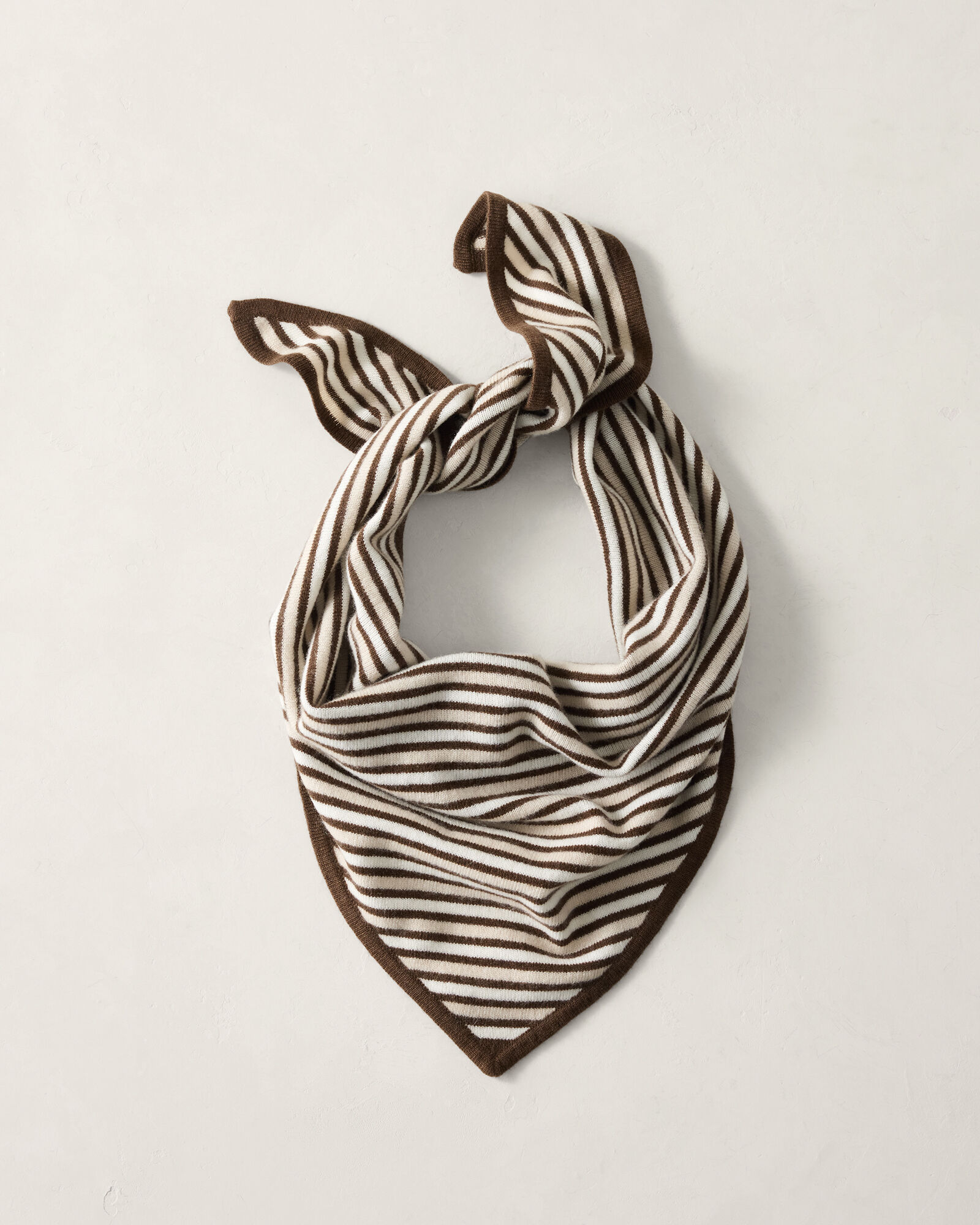 Wool and Cashmere Striped Triangle Scarf