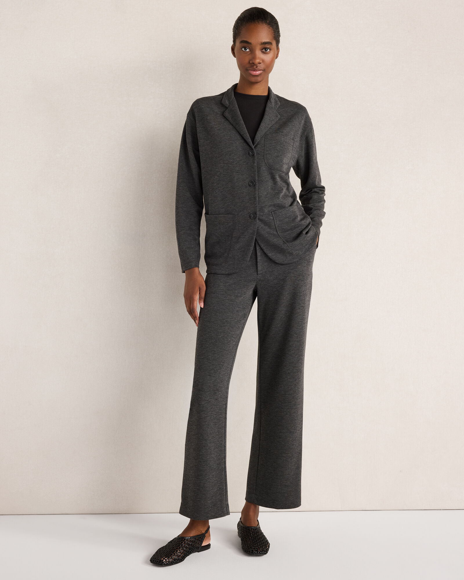 Soft Knit Straight Leg Trousers