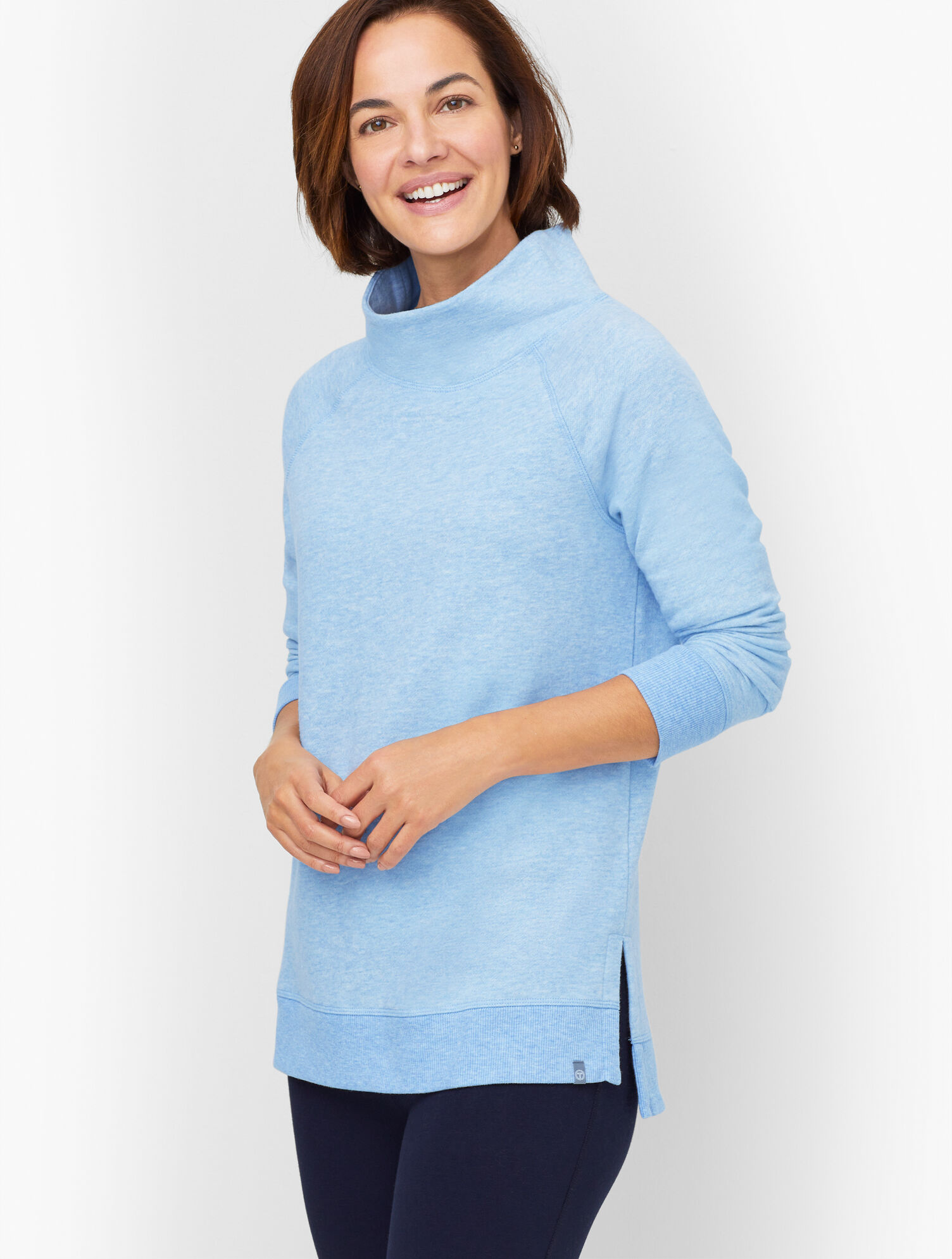 funnel neck fleece pullover