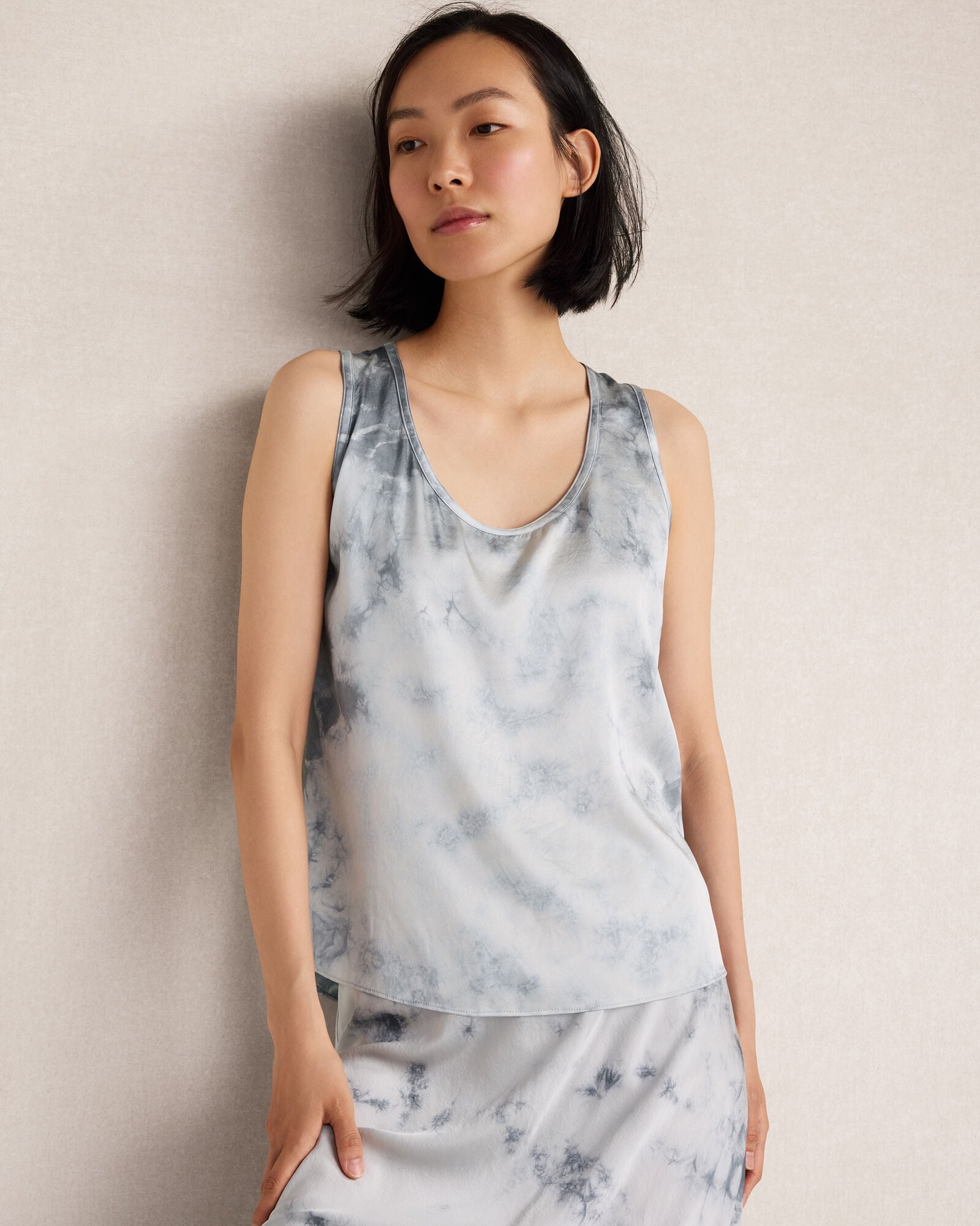 Washable Silk Tie-Dye Tank