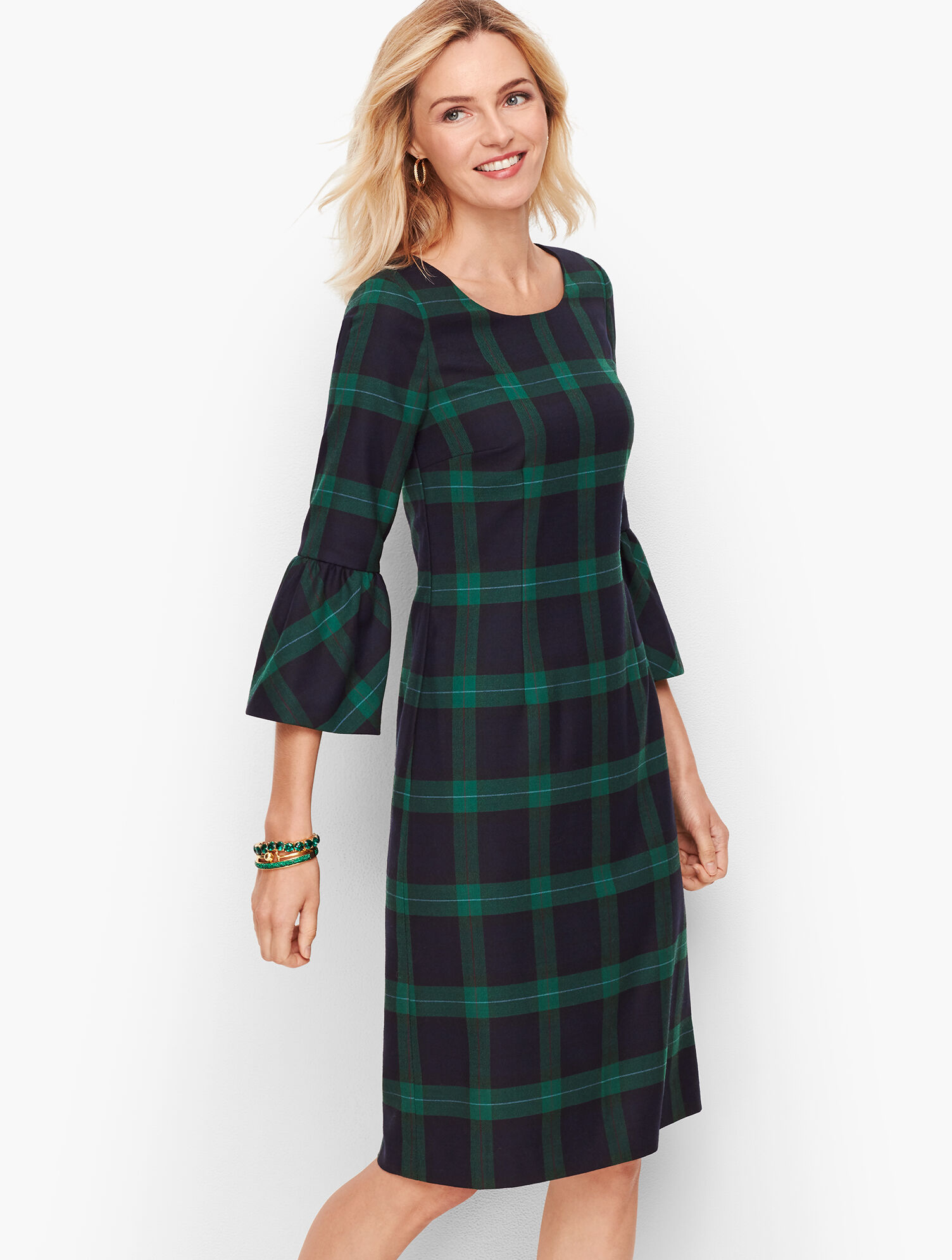 Black Watch Plaid Shift Dress
