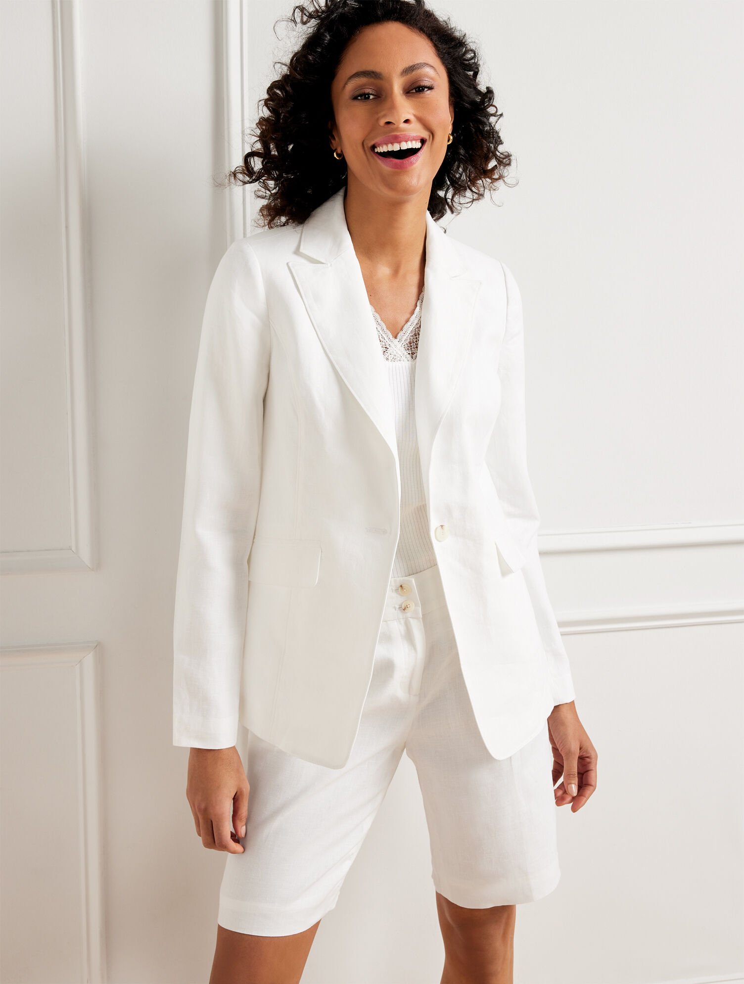 Suit Jackets White Linen Jacket Plus Size Unstructured Linen
