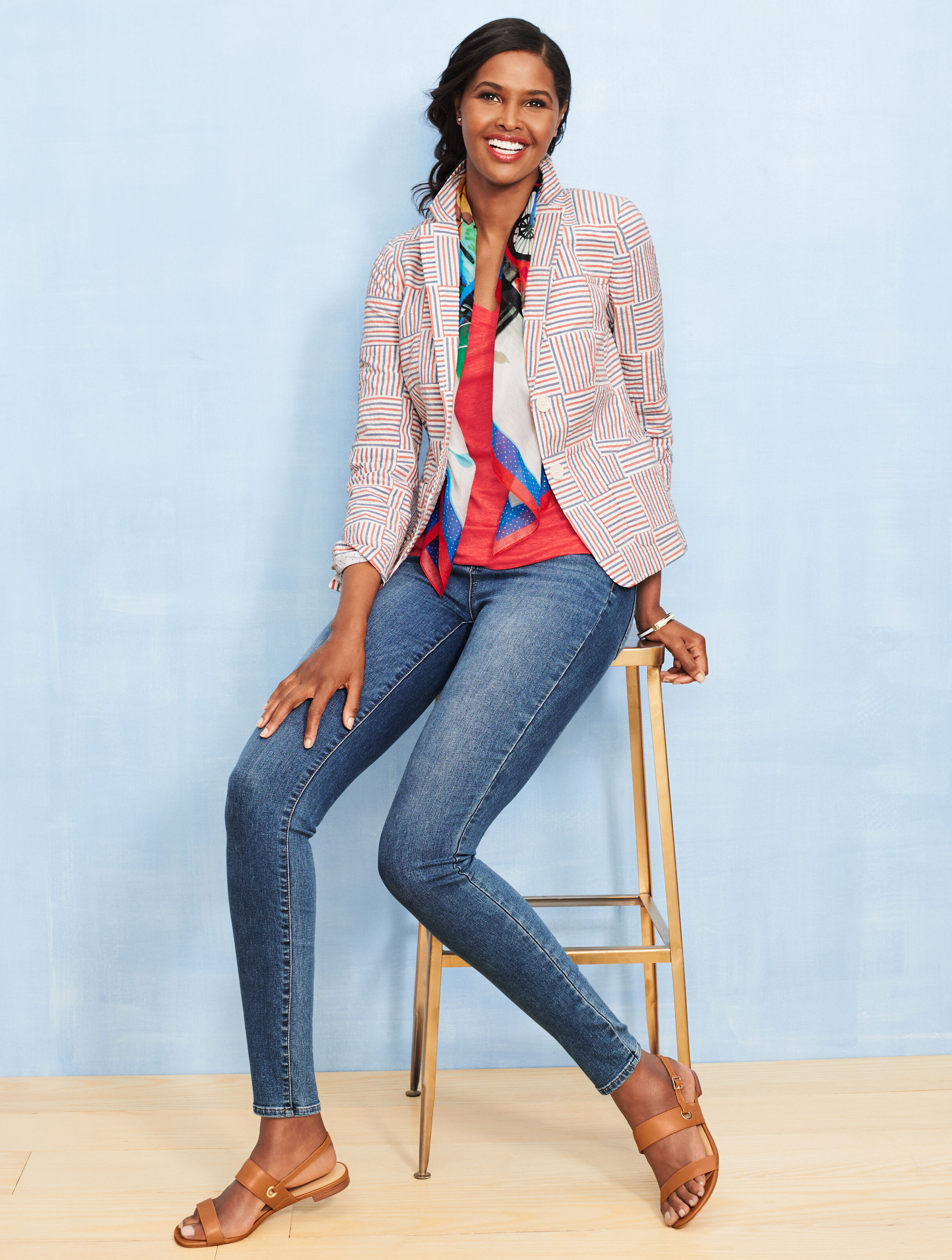 Linen Double-V-Neck Top