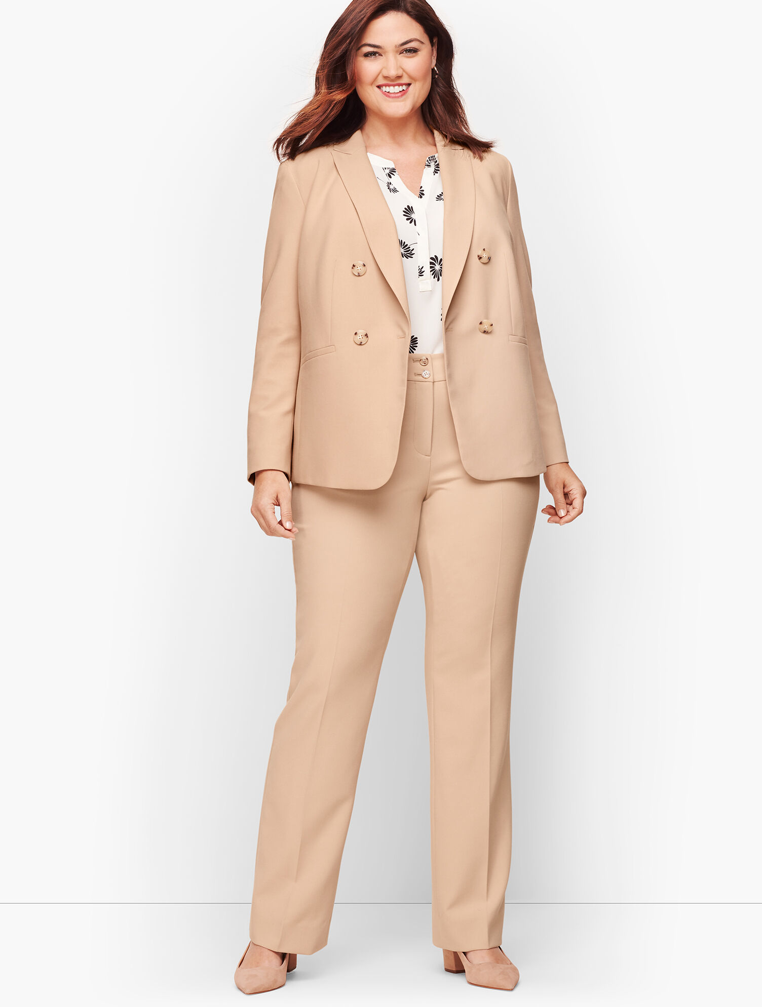 Luxe Italian Double Weave Collection - Double Breasted Blazer | Talbots