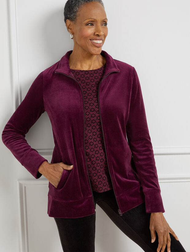Luxe Velour Mockneck Jacket