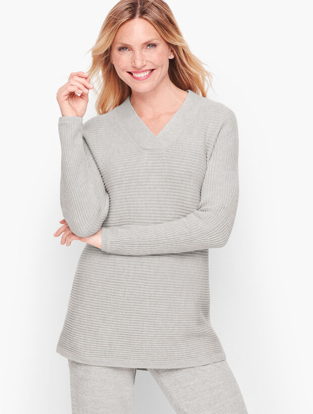 Shaker Stitch Dolman Sleeve Sweater