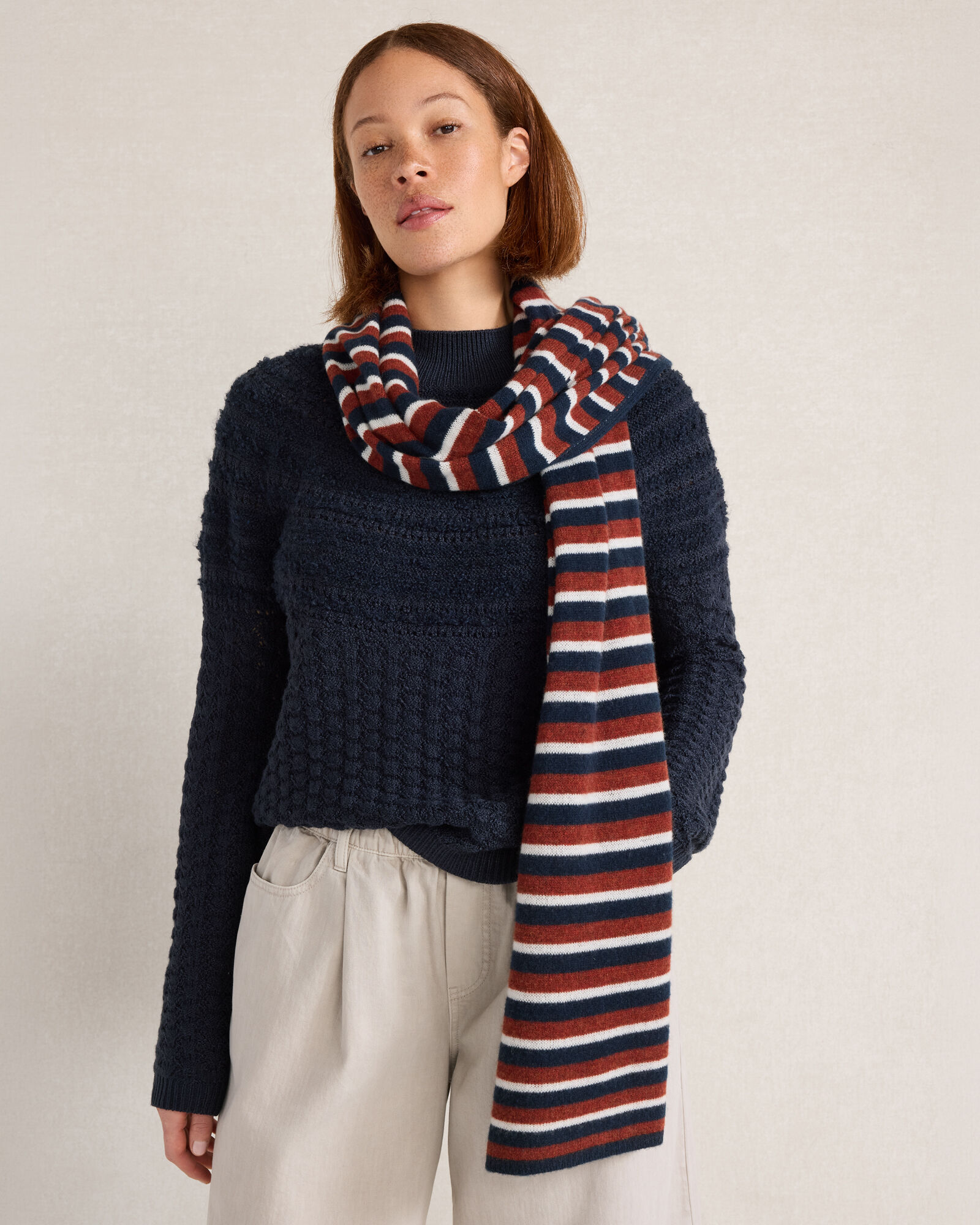 Cashmere Striped Scarf - thumbnail 4