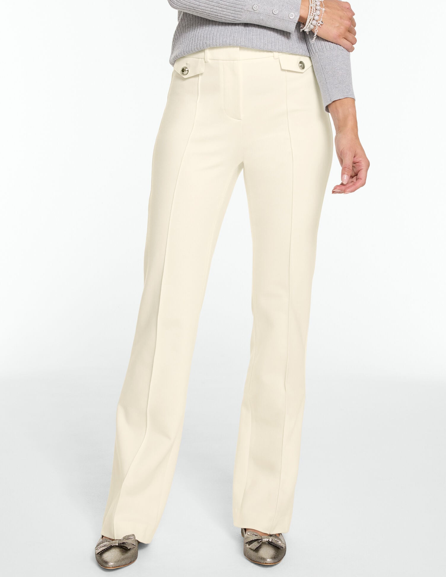 Polished Ponte Slim Bootcut Pants