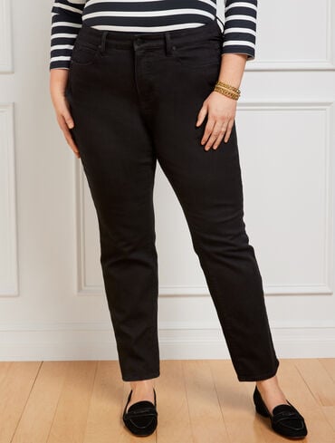 Plus Size High-Waist Straight-Leg Jeans - Black - Curvy Fit