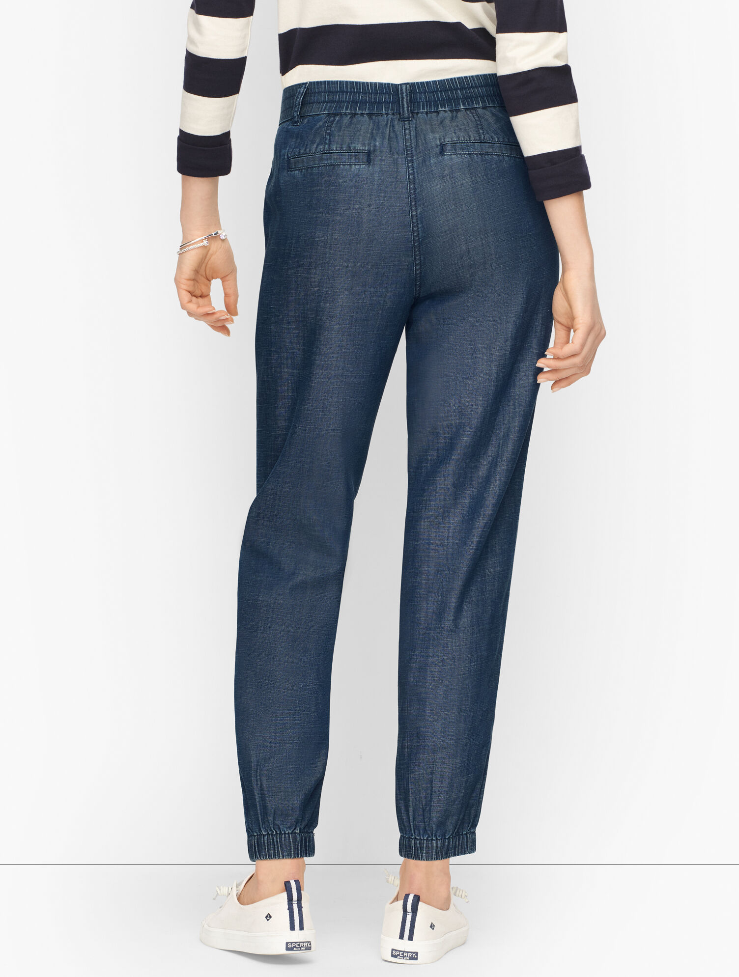 Tapered Twill Joggers - TENCEL&trade; Chambray