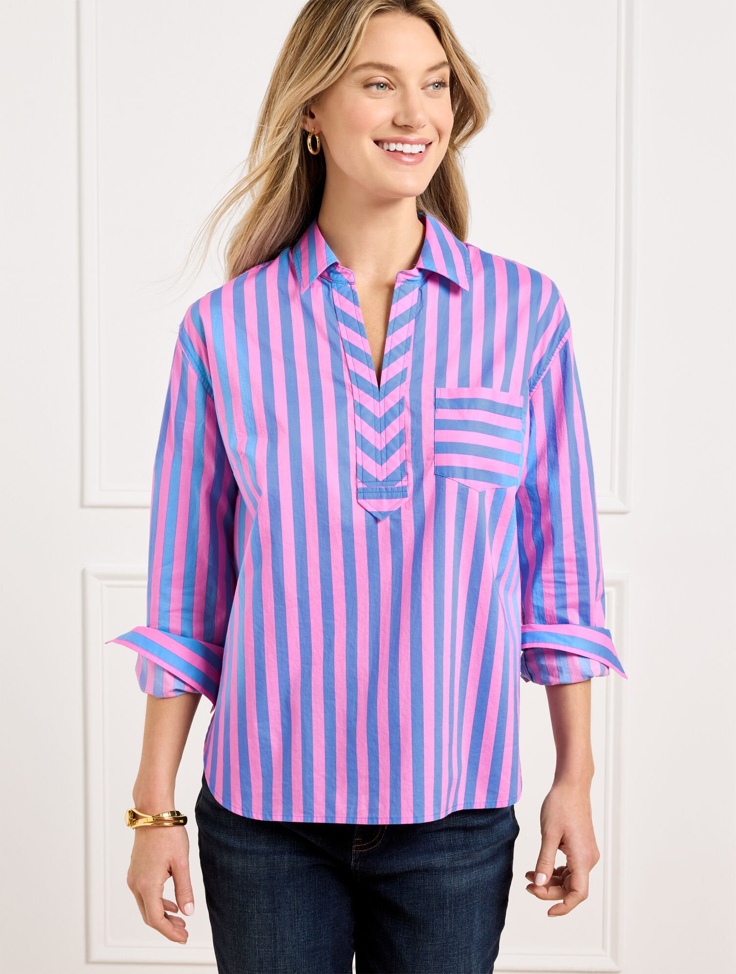 Short Shirt Garden Stripe Talbots