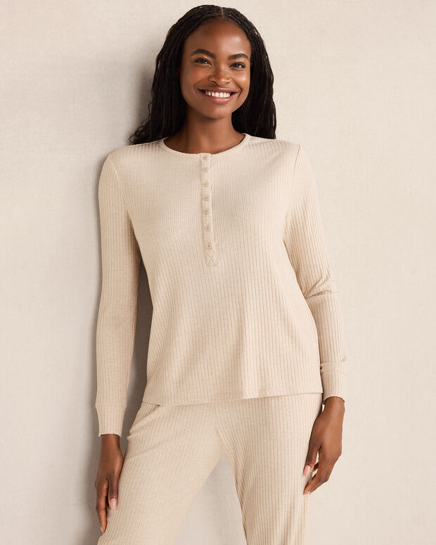 Resti Drapey Rib Knit Henley