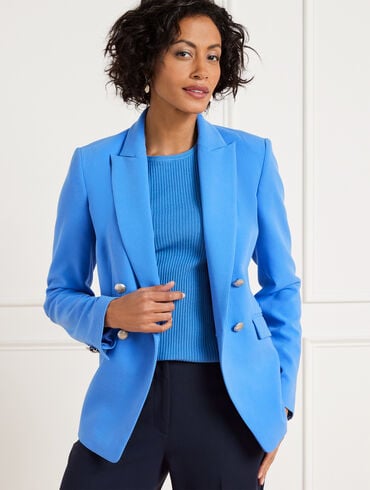 Tailored Stretch Double Breasted Blazer