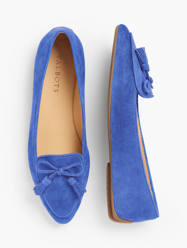 Francesca Tassel Tie Driving Moccasins - Suede