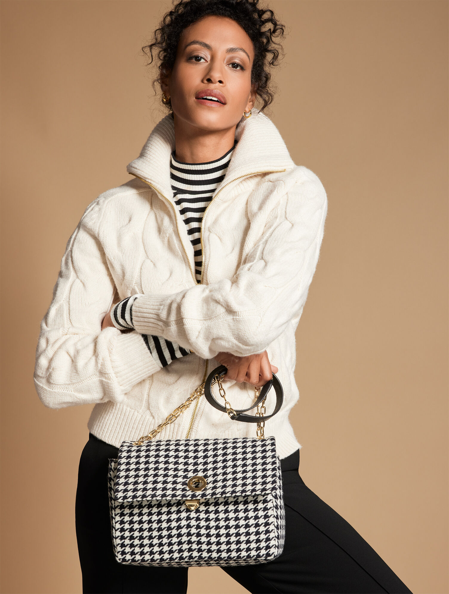Lumignon houndstooth 2way bag ルミニョンバッグ Smythson Mini