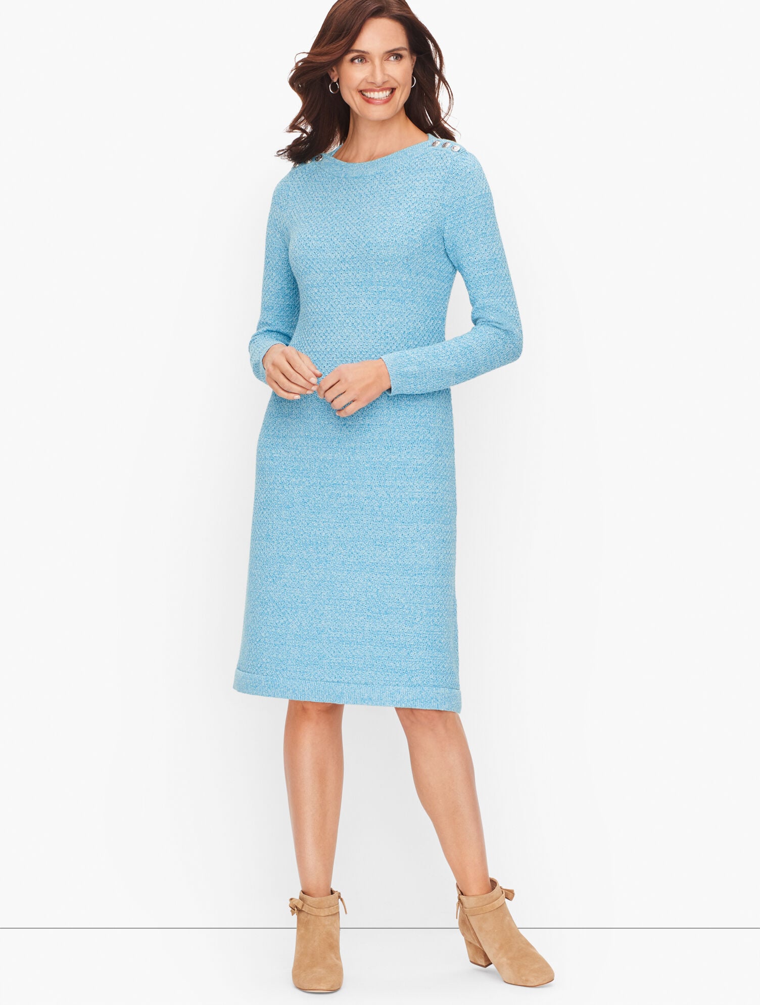 Textured Marled Sweater Dress