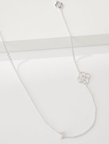 Sterling Silver Lustre Clover Necklace