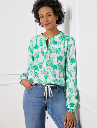 Band Collar Popover - Palm Tree