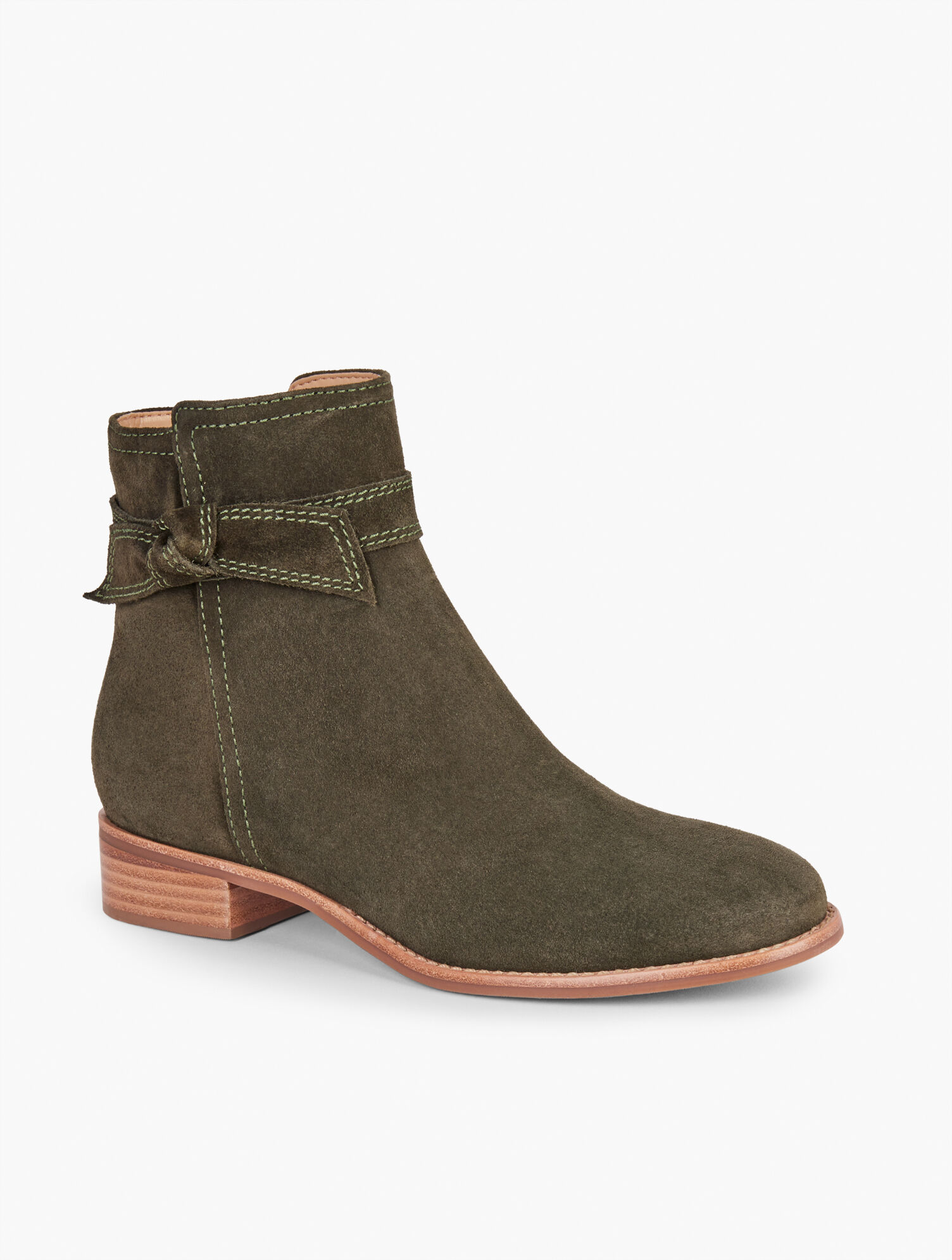 Tish Bow Ankle Boots - Suede
