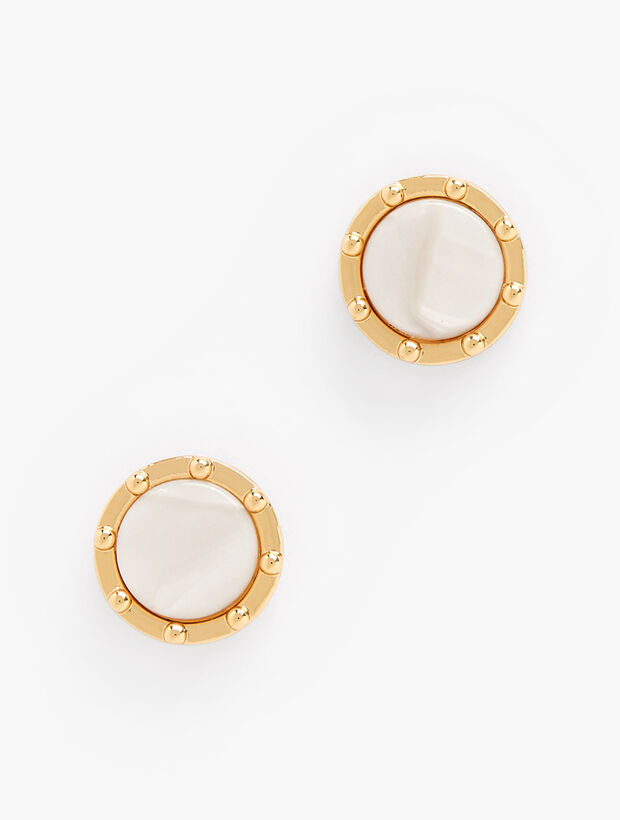 Marbled Resin Disc Earrings
