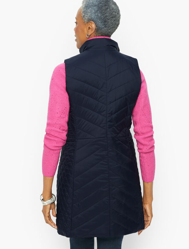 Quilted Long Primaloft Vest | Talbots
